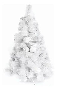 Árvore De Nata Branca Pinheiro Luxo 1,20 Altura Base Metal