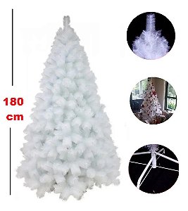 Árvore Branco De Pinheiro Natal 1,80m Modelo Luxo 420 Galhos - D' Presentes