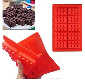 Forma Silicone Gelo Doces Retangular Nini Blocos Estilo Lego