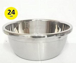 Tigela Bowl De Aço Inox Para Salada 24 Cm Cozinha Bolo