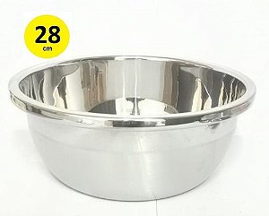 Tigela Bowl De Aço Inox Para Salada 28 Cm Cozinha Bolo