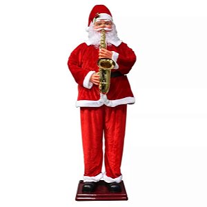 Papai Noel Gigante Saxofone Dançante C/ Sensor Atura 1,80 M