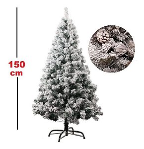 Árvore De Natal Com Neve Top Luxo 1,50m C/ 412 Galhos