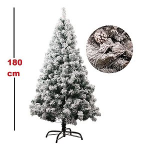 Árvore De Natal Com Neve Top Luxo 1,80m C/ 694 Galhos