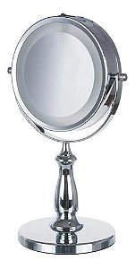 Espelho Dupla Face Luz Led Aumento 5x Giratório 360º Maquiag