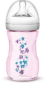 Mamadeira Avent Pétala Anti-Cólica 260ml 1+ Meses Flores Rosa - Philips Avent