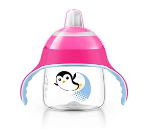 Copo de Treinamento 6m+ Pinguim Rosa 200ml - Philips Avent