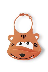 Babador de Silicone Silybib Leão Laranja - Multikids Baby