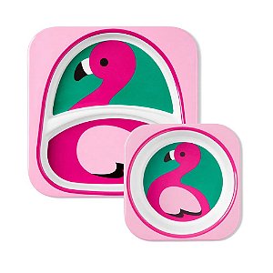 Conjunto de Pratos ZOO Flamingo - Skip Hop