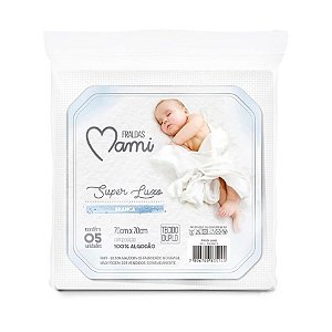 Fralda Super Luxo Mami Branca 70cm x 70cm 05 Unidades - Papi Baby