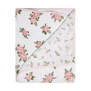 Cobertor Soft Bamboo Mami 1,10m x 0,90cm Rosas - Papi Baby