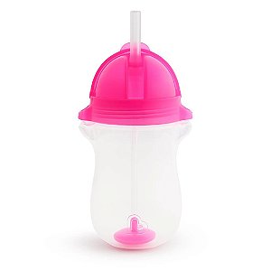 Copo Grande com Canudo Click Lock Rosa - Munchkin