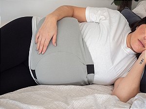 Almofada Gestante Apoio de Barriga Cinza - FOM Baby