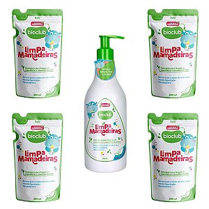 Detergente para Mamadeira + 4 Refil Bioclub Baby 2,5L