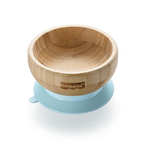 Tigela com Ventosa em Bambu e Silicone Linha Bam N' Boo Azul - Fisher Price