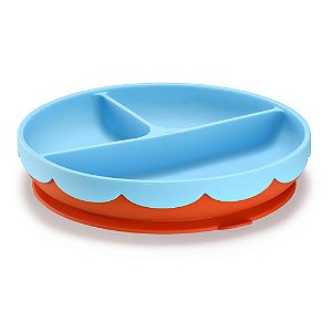 Prato de Silicone com Divisórias e Ventosa Yummy! Azul - Fisher Price