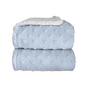 Cobertor Bebê Plush com Sherpa Hearts 0,90 x 1,10 Azul Bebê