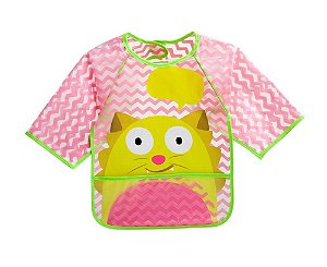 Babador com Manga BLW Impermeável Gato - Multikids Baby