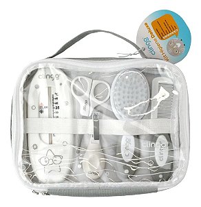Kit Higiene do Bebê Deluxe com Estojo Cinza - Clingo