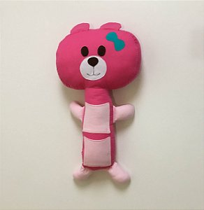 Almofada para Cinto de Segurança Urso Rosa - Colo de Mãe