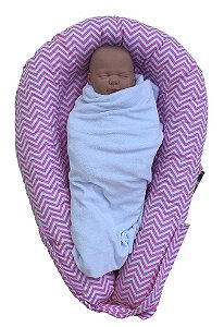 Ninho U-Baby Redutor de Berço Chevron Rosa - Colo de Mãe
