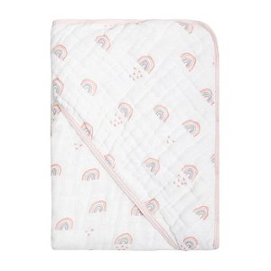 Toalha de Banho Soft com Capuz 80x80cm Chuva de Amor - Papi Baby