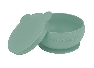 Tigela de Silicone Sucção e Tampa River Green - Minikoioi