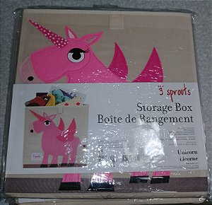 Baby Open Box  - Organizador Infantil Quadrado Unicórnio - 3 Sprouts