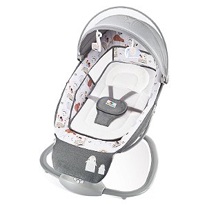 Cadeira Bebê Infantil Techno Plus Automática com Suporte Ajustável para os Pés Elefante/Girafa - Mastela