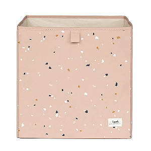 Cesto Organizador Quadrado Reciclado Terrazzo Rosa 3 Sprouts