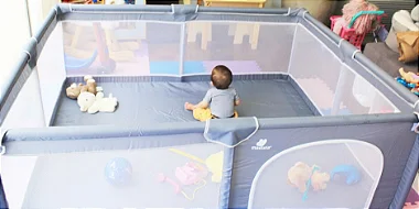 Baby Open Box - Cercado Portátil Infantil Playpen 180x200 Cinza - Mastela