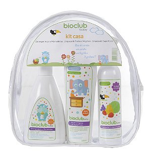 Kit Necessaire Casa (Detergente Mamadeira + Limpeza de Superfícies + Limpeza de Frutas e Vegetais) - Bioclub Baby