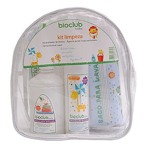 Kit Necessaire Limpeza (Spray de Água de Passar + Neutralizador de Cheiros + Saco de Lavar Roupa) - Bioclub Baby