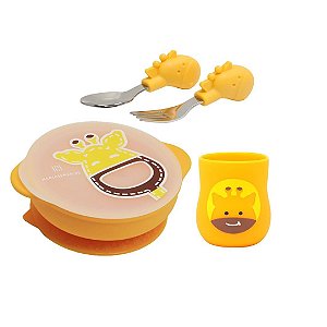 Jogo Kit Refeição Alimentação Infantil Carrinho Bebê Prato Copo Pote  Papinha Menino