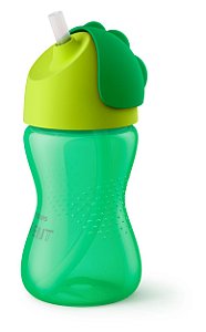 Copo com Canudo Dinossauro Verde 300ml - Philips Avent