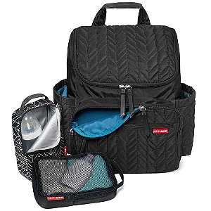 Mochila de Maternidade Laço Bebê LB Alexa Strap de Couro Cinza e Preto -  MOCHILAS