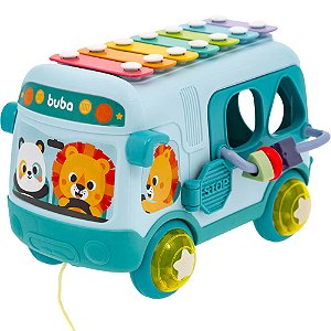 Brinquedo Ônibus de Atividades com Xilofone e Chocalho - Buba