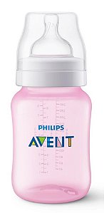 Mamadeira Avent Clássica Anti-Cólica 260ml 1+ Meses Rosa - Philips Avent