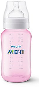 Mamadeira Avent Clássica Anti-Cólica 330ml 3+ Meses Rosa - Philips Avent