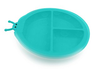 Prato de Silicone com Tampa e Divisórias Joaninha (Permite Freezer e Microondas) - Girotondo Baby