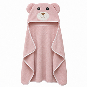 Toalha de Banho com Capuz Comfort Power Sec Cachorro Rosa - Laço Bebê
