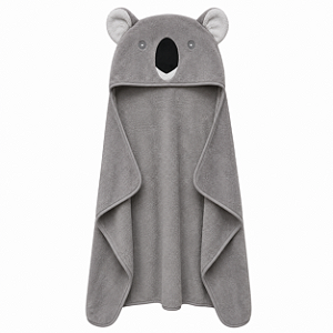 Toalha de Banho com Capuz Comfort Power Sec Coala Cinza - Laço Bebê