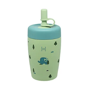 Garrafa Térmica com Canudo Ollie Floresta 350ml - Marcus & Marcus