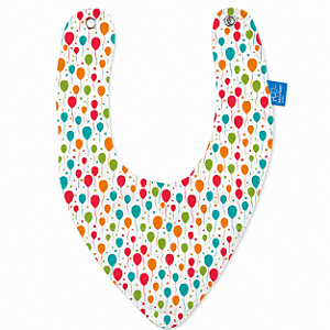 Babador Bandana Multikids Baby 100% Algodão – Balões 6+ Meses