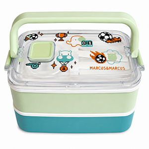 Lancheira Dupla Bento Box 8 Peças Futebol Marcus & Marcus