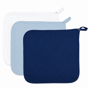 Kit Paninho de Boca Babita Bamboo Laço Bebê 3 Peças - Azul