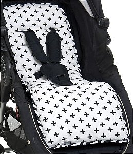 Almofada para Carrinho Dupla Face Modern Black - Momis Petit