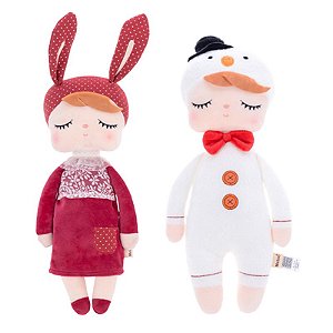 Kit Bonecas Metoo Angela de Natal Bordô e Boneco de Neve - Metoo