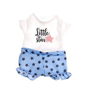 Roupa de Boneca Metoo - Short e Blusa Manga Curta Little Star com Cabide