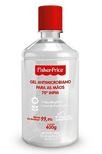 Álcool Gel 70 Antimicrobiano Hipoalergênico para as Mãos Fisher Price 400g